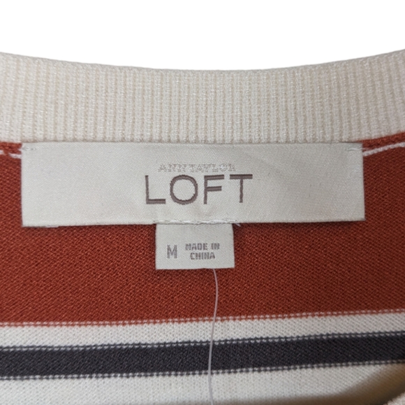 NWT LOFT Women's Striped Knit Top 🌈 - Picture 3 of 12